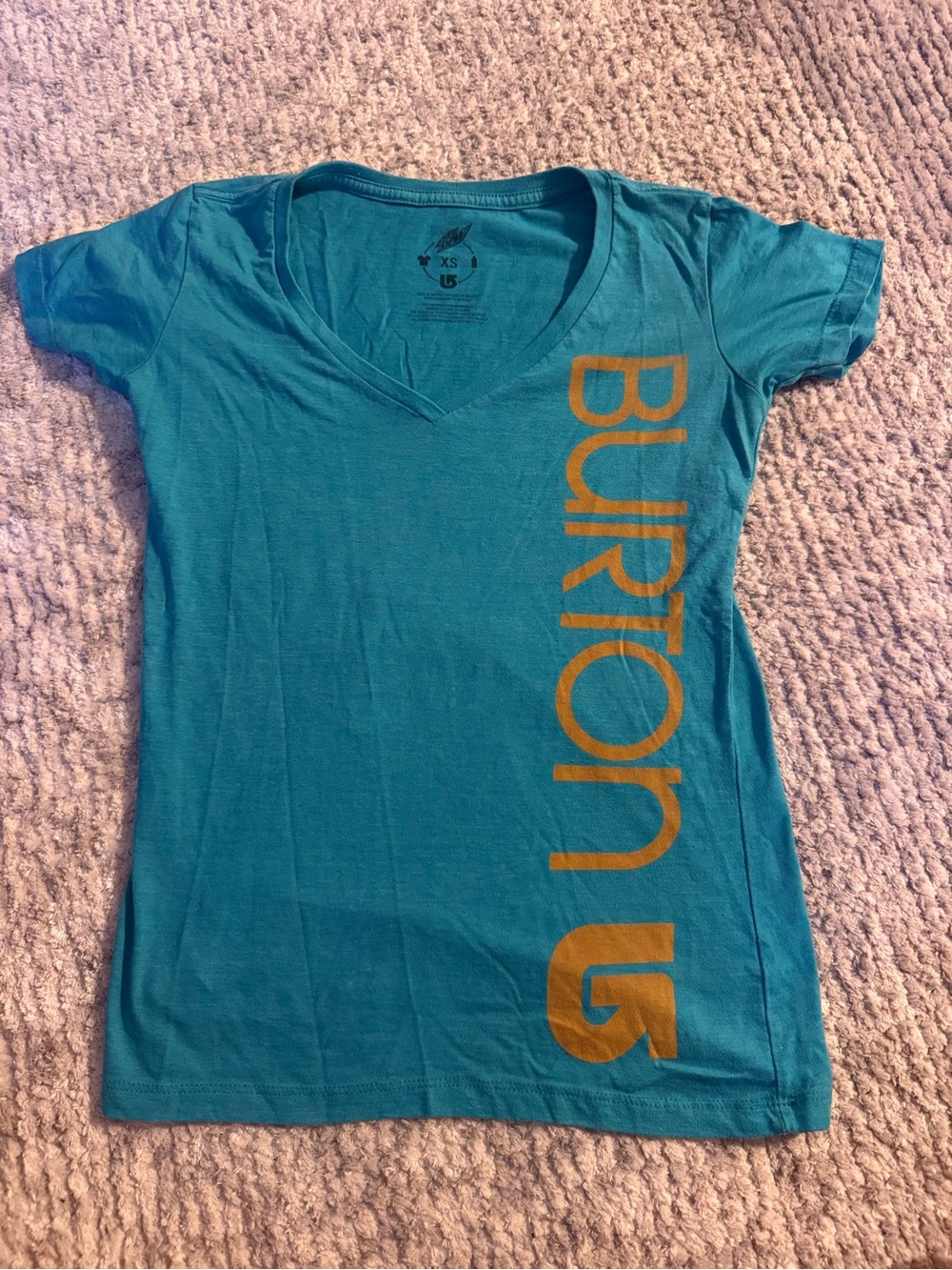 Burton Women's Teal V‑Neck Short Sleeve Logo Tee